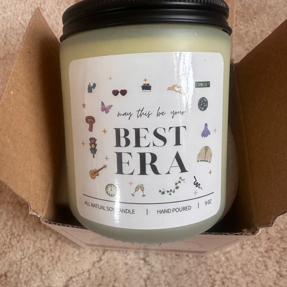 Taylor Swift  Best Era Soy Candle - Pale Green with Black Lid